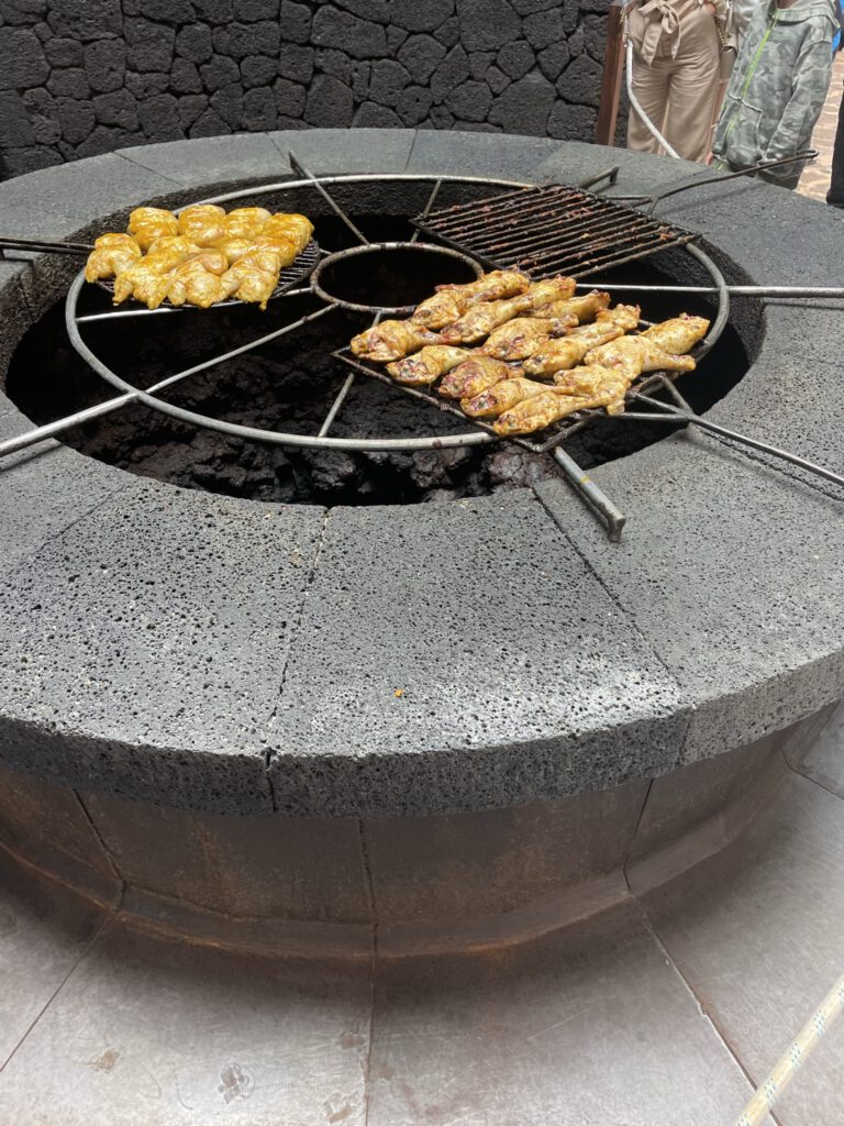 Barbecue on volcanic heat in Timanfaya