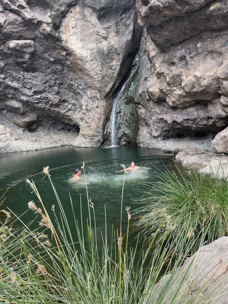 Waterfall with a natural pool