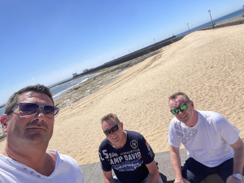 The three of us on the beach